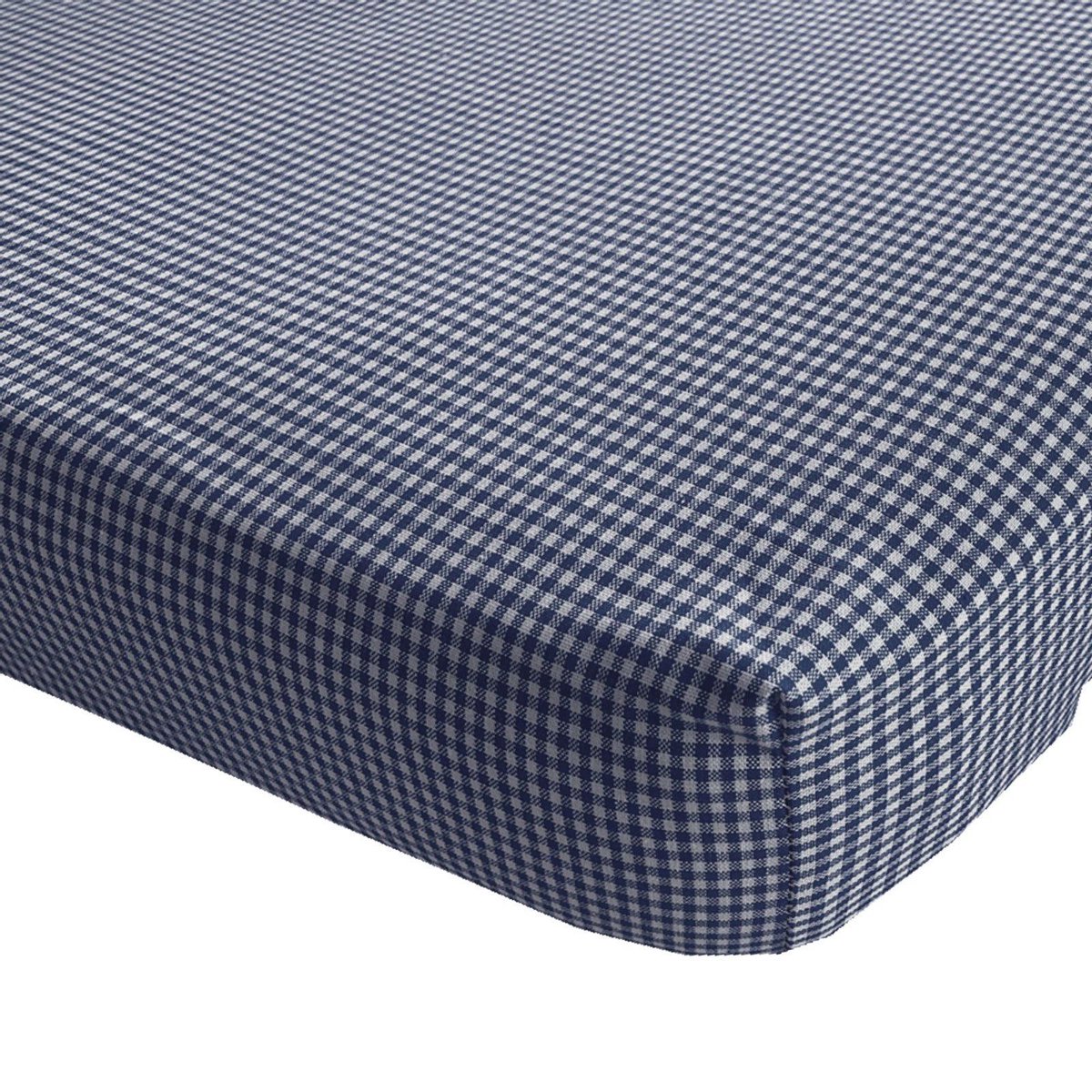 BINK Bedding Hoeslaken BB ruit marine 2 mm - Ledikant 60 x 120 - boerenbont blauw