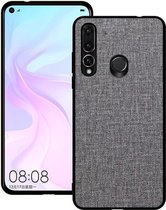 Schokbestendige doek textuur pc + tpu beschermhoes voor Huawei Nova 4 (grijs)