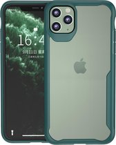 Voor iPhone 11 transparante pc + TPU volledige dekking schokbestendige beschermhoes (donkergroen)