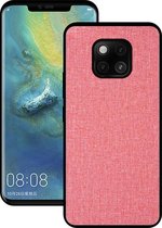 Schokbestendige doek textuur pc + TPU beschermhoes voor Huawei Mate 20 Pro (roze)