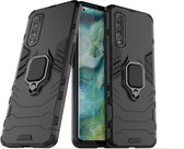 Voor OPPO FIND X2 schokbestendige pc + TPU beschermhoes met magnetische ringhouder (zwart)