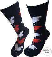 Moederdag cadeautje - Verjaardag cadeautje voor hem en haar - Kip sokken - sokken - Leuke sokken - Vrolijke sokken - Luckyday Socks - Sokken met tekst - Aparte Sokken - Socks waar je Happy va