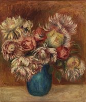 Kunst:  Flowers in a Green Vase (Fleurs dans un vase vert), c. 1912. van Pierre-Auguste Renoir. Schilderij op canvas, formaat is   100X150 CM