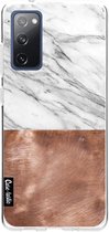 Casetastic Samsung Galaxy S20 FE 4G/5G Hoesje - Softcover Hoesje met Design - Marble Copper Print