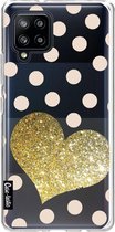 Casetastic Samsung Galaxy A42 (2020) 5G Hoesje - Softcover Hoesje met Design - Glitter Heart Print