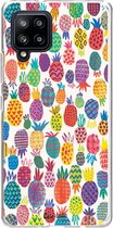 Casetastic Samsung Galaxy A42 (2020) 5G Hoesje - Softcover Hoesje met Design - Happy Pineapples Print