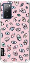 Casetastic Samsung Galaxy S20 FE 4G/5G Hoesje - Softcover Hoesje met Design - Eyes Pink Print