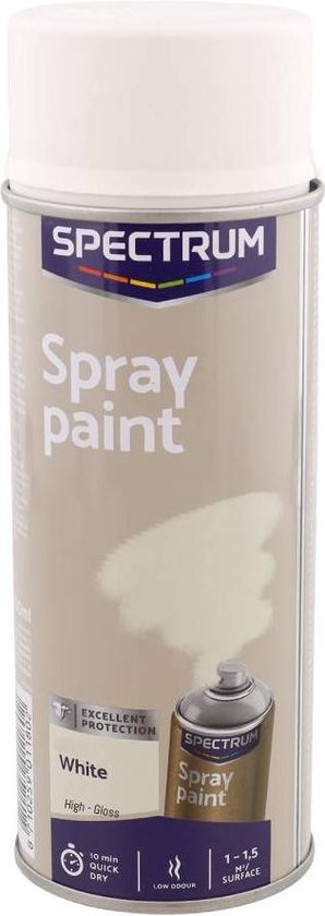 Spectrum spray paint high gloss White hoogglans | bol.com