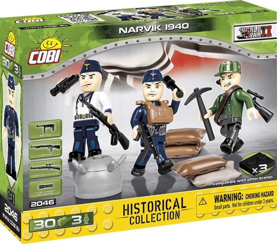 COBI  WWII Narvik 1940 - Constructiespeelgoed - Leger - 3 soldaten - 2046