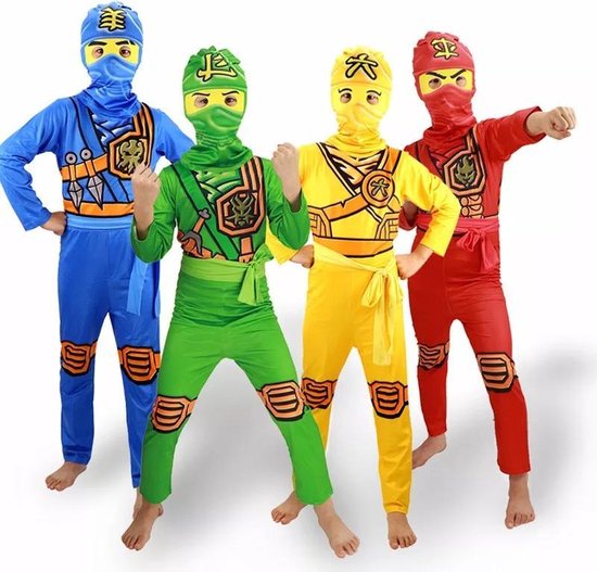 Ninjago verkleedpak - Ninja Pak Carnavalskleding Kind - Groen - Maat 116/122 - M - Merkloos