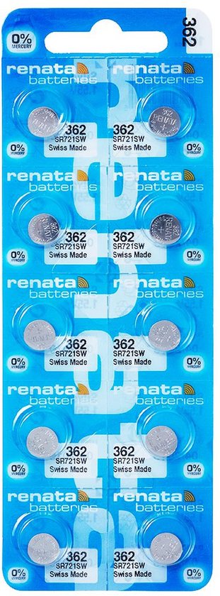 Horlogebatterijen Renata 362 (SR721SW) 10 stuks