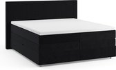 Miodormio opbergboxspring Florence vlak met gestoffeerd matras - 160 x 200 cm - onyx