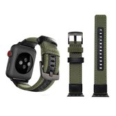 Jeep-stijl nylon polshorlogeband met roestvrijstalen gesp voor Apple Watch Series 3 & 2 & 1 38 mm (legergroen)