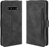 Voor LG V60 ThinQ 5G Wallet Style Skin Feel Calf Pattern Leather Case, met aparte kaartsleuf (zwart)