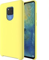 Pure Color Liquid Silicone Case voor Huawei Mate 20 X (Geel)