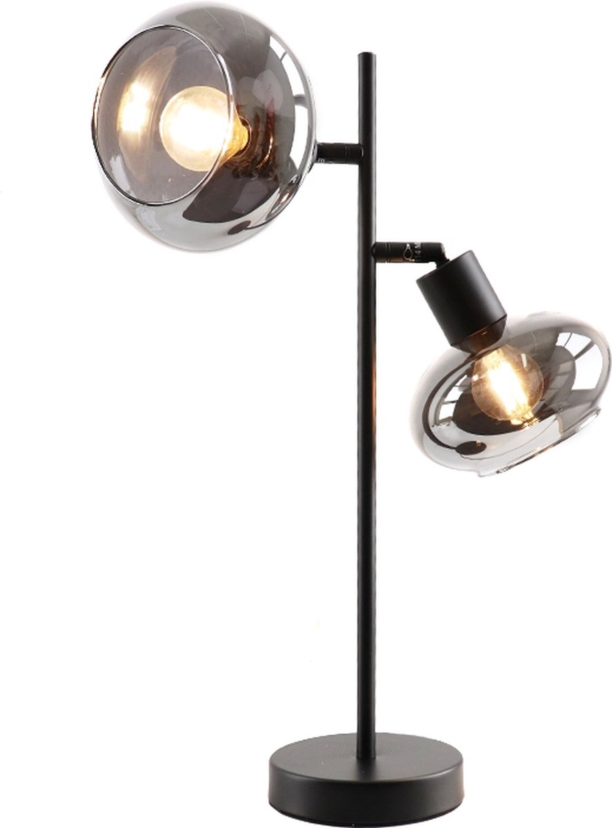 Olucia Skip - Design Tafellamp - Metaal/Glas - Zwart