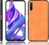 Voor Huawei Honor 9X Pro / 9X / Y9S Schokbestendig Naaien Koe Patroon Skin PC + PU + TPU Case (Oranje)