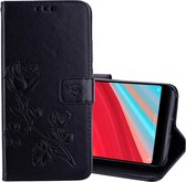 Rose reliëf horizontale flip milieu PU lederen tas voor Xiaomi Redmi S2, met houder & kaartsleuven & portemonnee (zwart)