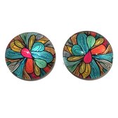 Clip oorbellen- Vrolijke kleuren- 2 cm- Geen gaatje nodig- Charme Bijoux