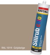 Siliconen Kit Sanitair - Soudal - Keuken - Voor binnen & buiten - RAL 1019 Grijsbeige - 300ml koker