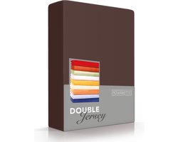Romanette Zachte Dubbel Jersey Hoeslaken Tweepersoons (140/150/160x200/210/220 + 200x200) - Bruin