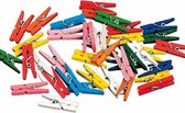 80x stuks miniknijpertjes gekleurd 2 cm - kleine/ mini wasknijpers