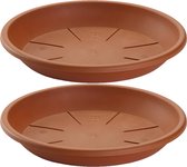 5x stuks opvangschaal/onderbord Plantenpot terra cotta rond 20 cm - Kunststof - voor een pot van 25/30 cm diameter