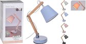 Bureaulamp scharnier - H45 cm - Lamp - Hout - Blauw