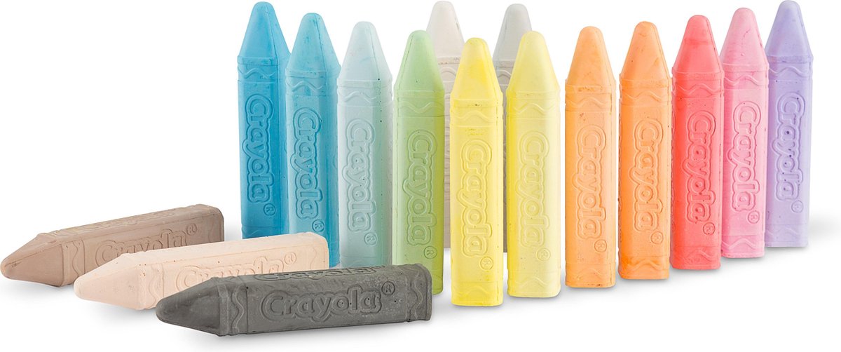 Crayola - Hobbypakket - 16 Afwasbare Stoepkrijt - Heldere Kleuren — afbeelding 5