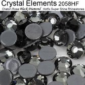 Strass steentjes, Crystal Elements Superior Quality  2058HF , Black Diamond Rhinestones Hotfix Flatback, Hotfix strass steentjes, SS20 (4,60-4,80mm) 1440st (10 Gross) | Strasstenen van Glas |