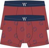 Woody duopack boxershort heren - donkerrood + cavia all-over print - 211-1-CLM-Z/093 - maat L