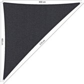 Shadow Comfort® Driehoek 90° schaduwdoek - UV Bestendig - Zonnedoek - 400 x 400 x 570 CM - Carbon Black