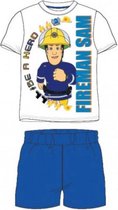 Brandweerman Sam pyjama - maat 128 - Sam shortama - blauw