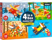 MiDeer - extra grote 4 in 1 puzzel - 12 + 16 + 24 + 35 puzzelstukjes Seizoenen & Dier: Lente - Zomer - Herfst - Winter - kinderpuzzel - educatief speelgoed voor kinderen