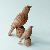 Light & Living - set ornament - 2x bird - oud roze - 15x8x20,5 cm + 8x4x11 cm