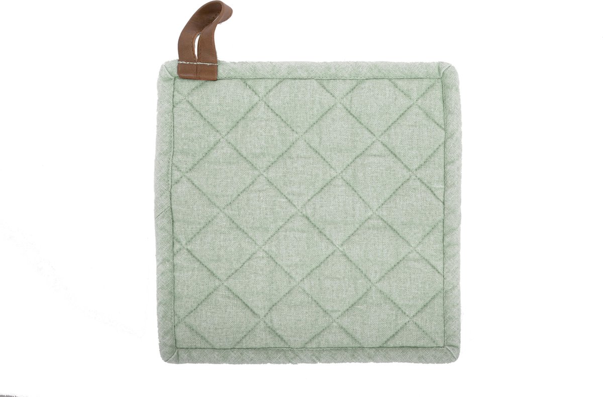 Tiseco Myrna Pannenlappen – Katoen – Set 2 stuks - 20x20CM – Groen