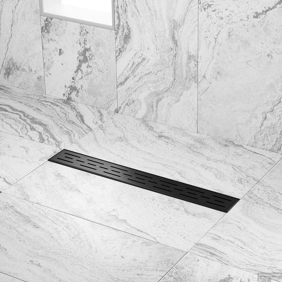 Afvoer drain, Douchedrain, Douchegoot, Mat Zwart 70 cm bol