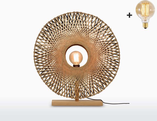 Tafellamp - KALIMANTAN - Bamboe - Large (60x15cm) - Met LED-lamp