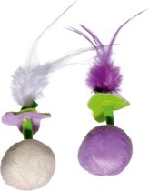 Kattenspeeltje Bal Kitten Kidz met Veer - Paars - 10 x 4 x 3 cm