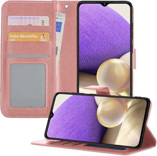 Étui Samsung A32 Case Book Case Sleeve Version 5G - Étui Samsung Galaxy A32 Case Wallet - Samsung Galaxy A32 Case - Rose Goud