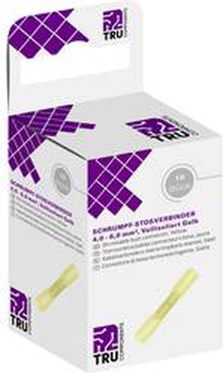 TRU COMPONENTS T1904C070 Stootverbinder Met krimpkous 4 mm² 6 mm² Volledig geïsoleerd Geel 10 stuk(s)
