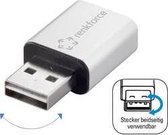 Renkforce USB 2.0 Adapter [1x USB-A 2.0 stekker - 1x USB 2.0 bus A] Stekker past op beide manieren, Aluminium-stekker