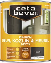 CetaBever Binnen Deur, Kozijn & Meubel Beits - Zijdeglans - Ebben - 750 ml