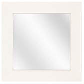 Spiegel met Brede Houten Lijst - Wit - 30 x 30 cm