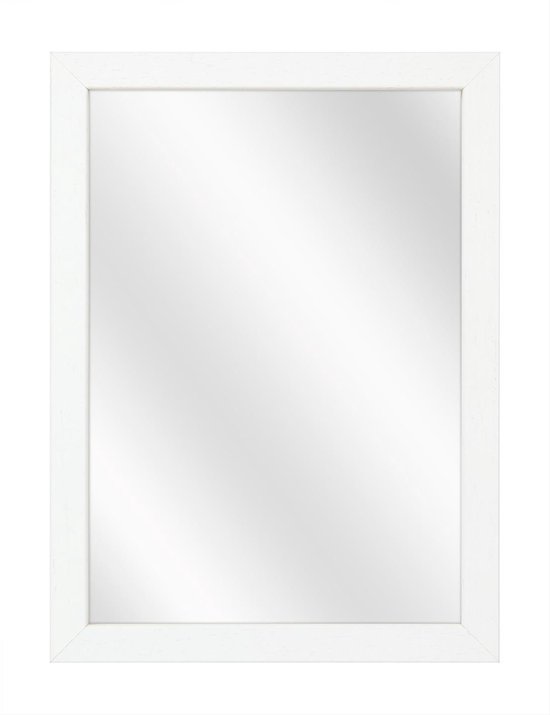 Miroir avec cadre en bois plat - Wit - 24 x 30 cm | bol.com