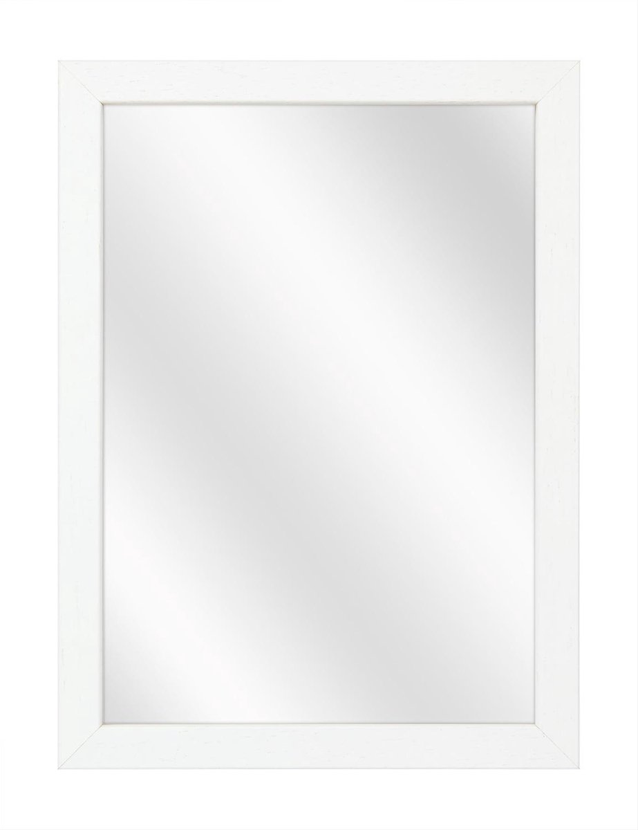 Spiegel met Vlakke Houten Lijst - Wit - 24 x 30 cm