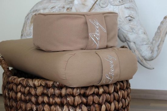 Yoga Bolster - yoga kussen - meditatie kussen Camel- Rechthoek - plat van Merkloos — afbeelding 5