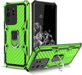 Voor Samsung Galaxy S20 Ultra Cool Armor PC + TPU schokbestendig hoesje met 360 graden rotatie ringhouder (groen)