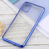 Voor Samsung Galaxy A31 ultradunne beplating TPU beschermende zachte hoes (blauw)