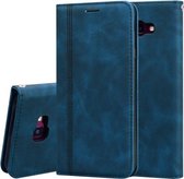 Voor Samsung Galaxy J4 Plus (2018) Frosted Business Magnetische Horizontale Flip PU lederen tas met houder & kaartsleuf & lanyard (blauw)